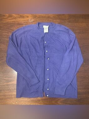 Designers Originals Purple Button-Front Cardigan